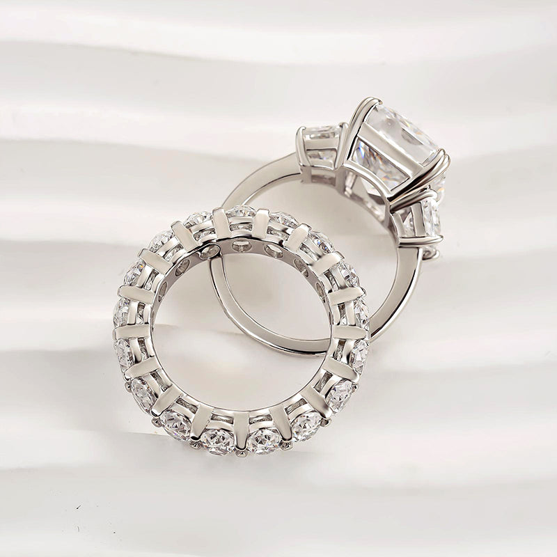 9.0ct Radiant Cut Diamond Bridal Set - Dual Gold Plated