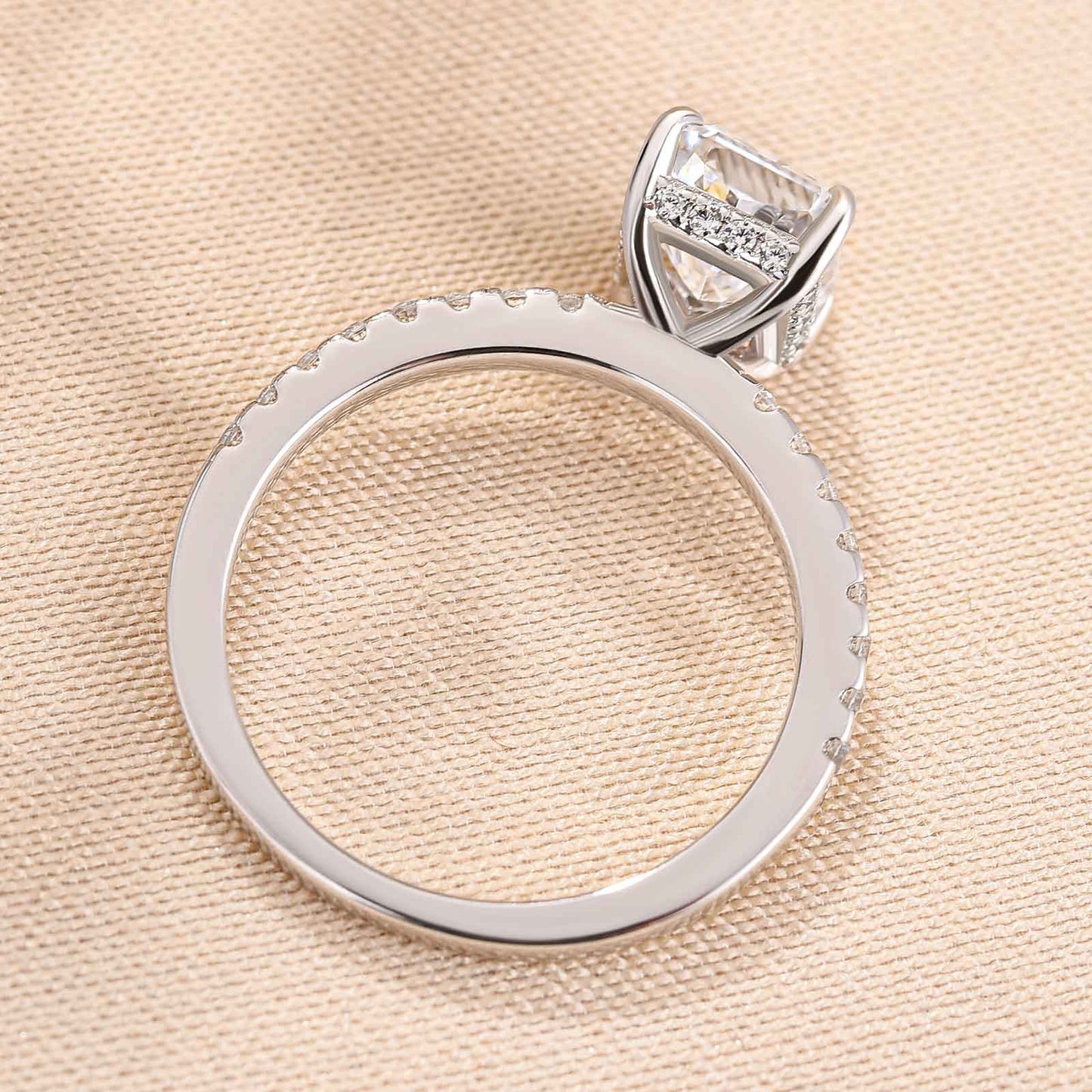 2.0 Carat Radiant Sona Diamond Rose Gold-Plated Sterling Silver Engagement Ring