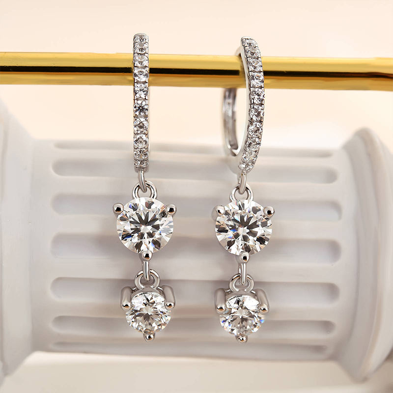 Luxury Moissanite Earrings - 925 Silver & 18K Gold