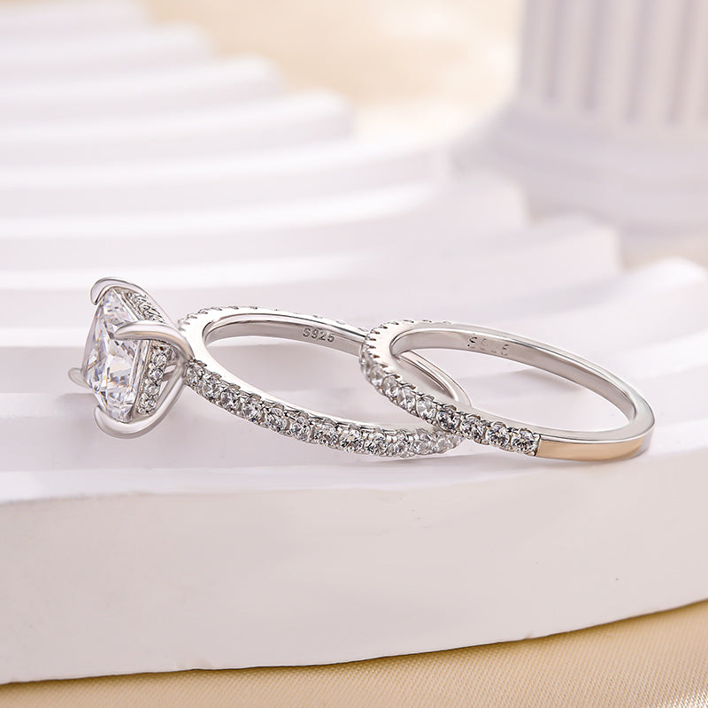 Moissanite 2.0Ct Princess Cut Diamond Wedding Set