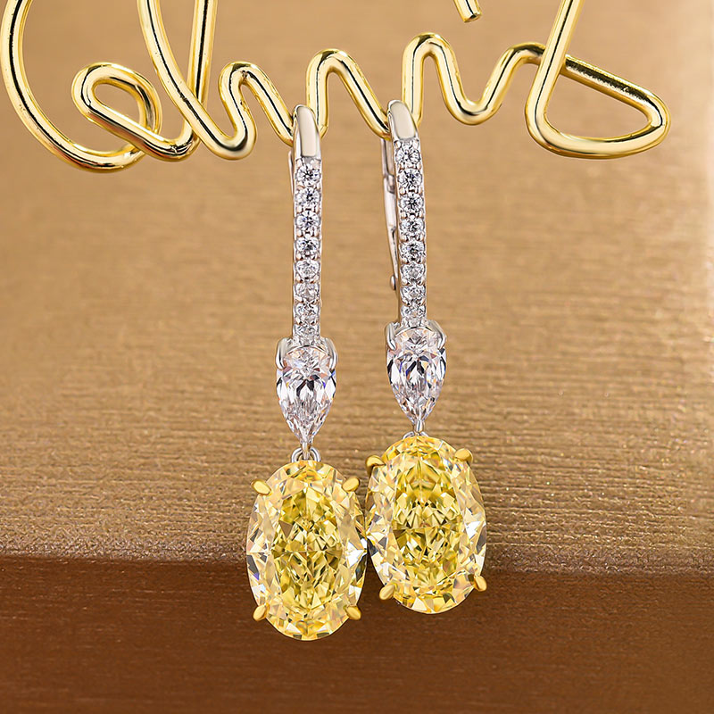 Luxury Yellow Sapphire Simulated Diamond Earrings