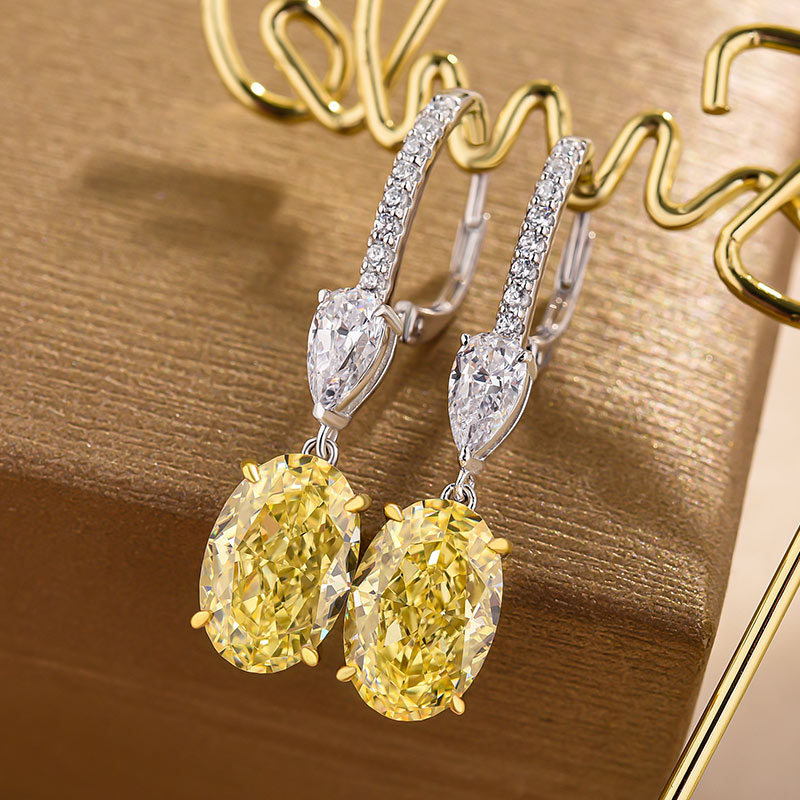 Luxury Yellow Sapphire Simulated Diamond Earrings