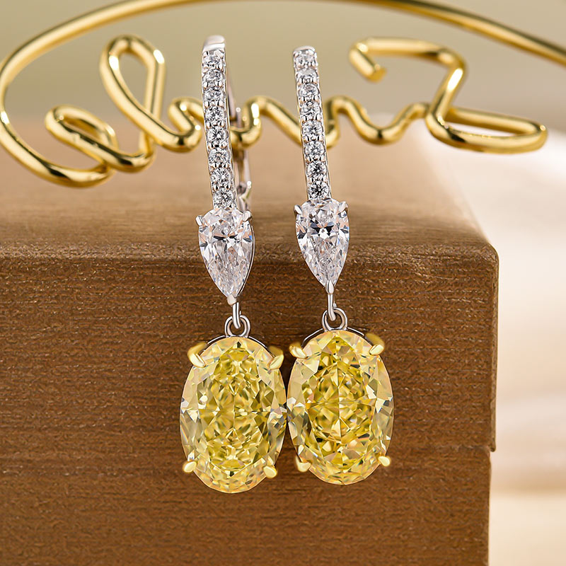 Luxury Yellow Sapphire Simulated Diamond Earrings