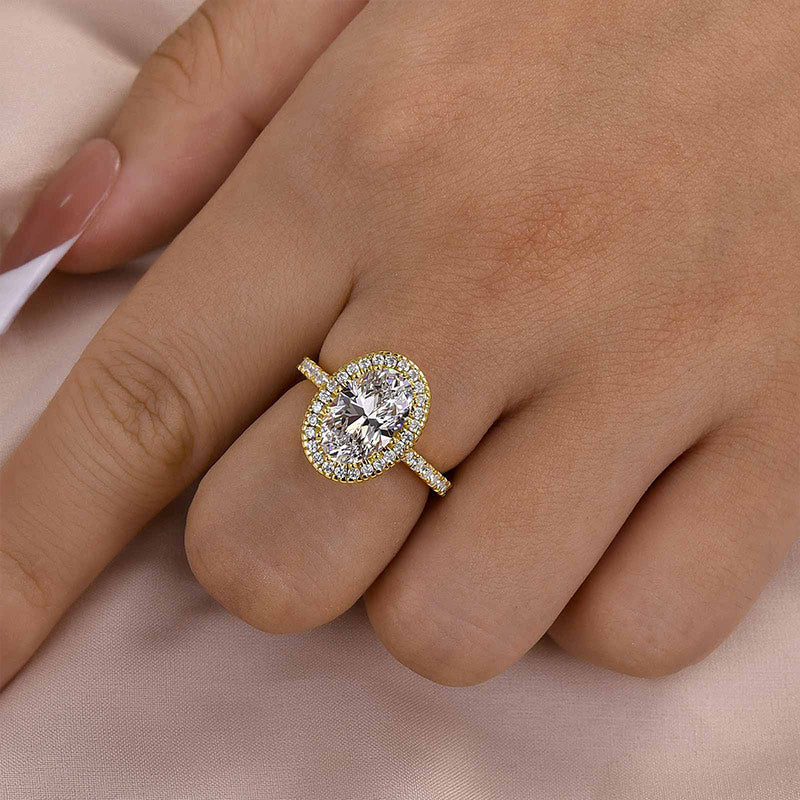 2.5 Carat Oval Cut Diamond Halo Ring