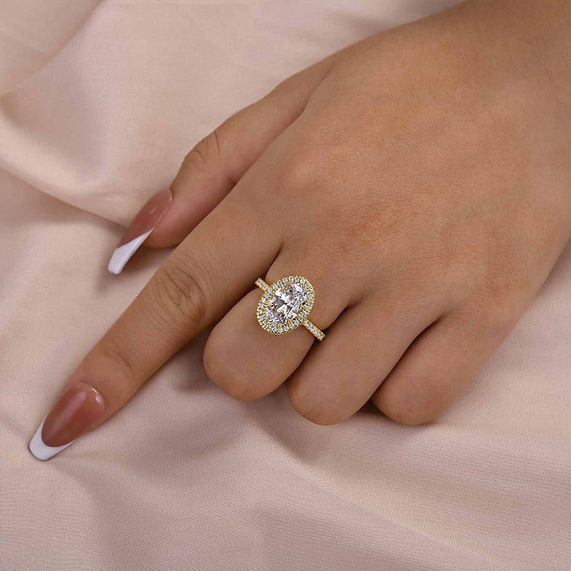 2.5 Carat Oval Cut Diamond Halo Ring
