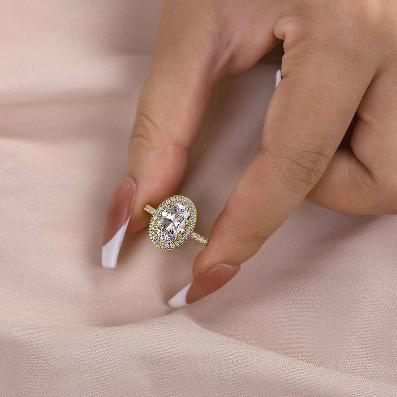 2.5 Carat Oval Cut Diamond Halo Ring