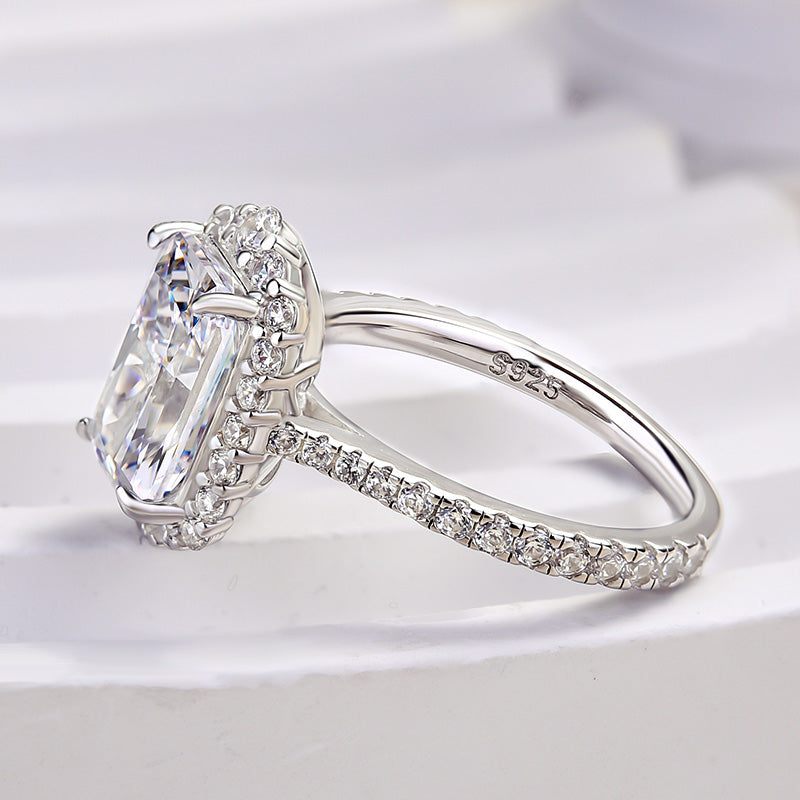 3.5 Carat Radiant Cut Halo Diamond Ring