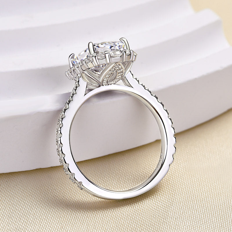 3.5 Carat Radiant Cut Halo Diamond Ring