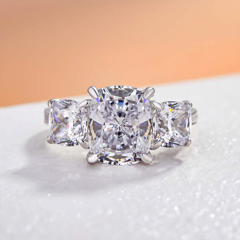 3.5Ct Cushion Cut Diamond Ring 925 Silver White Gold