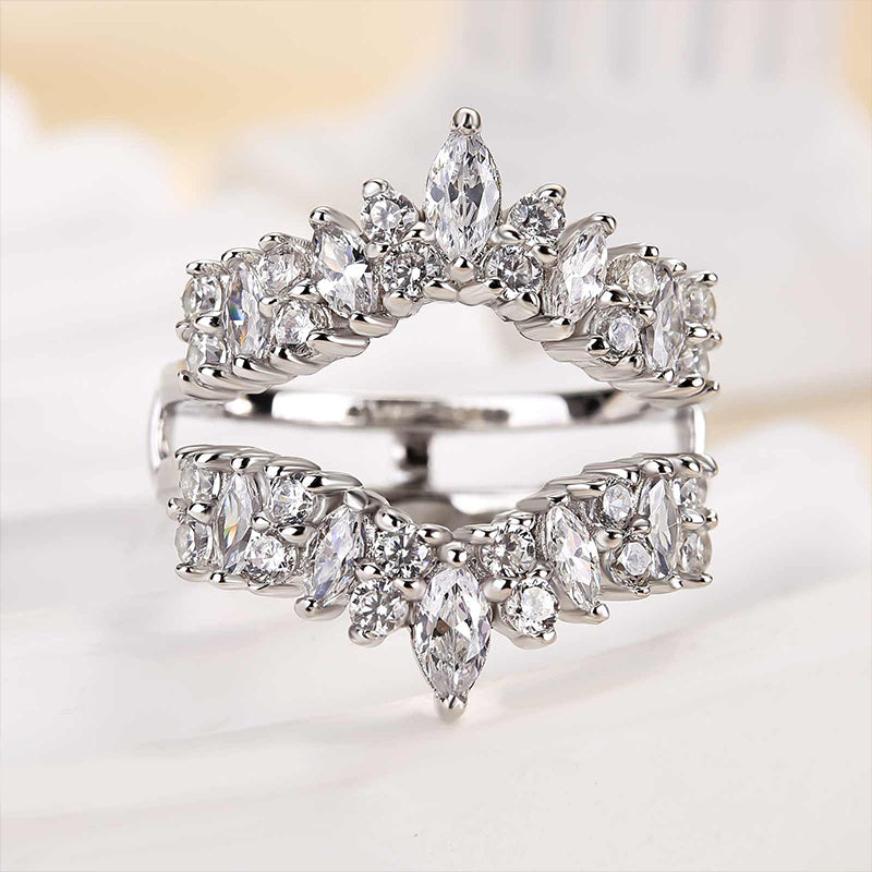 3.0ct Simulated Diamond Wedding Band in Sterling Silver & White Gold