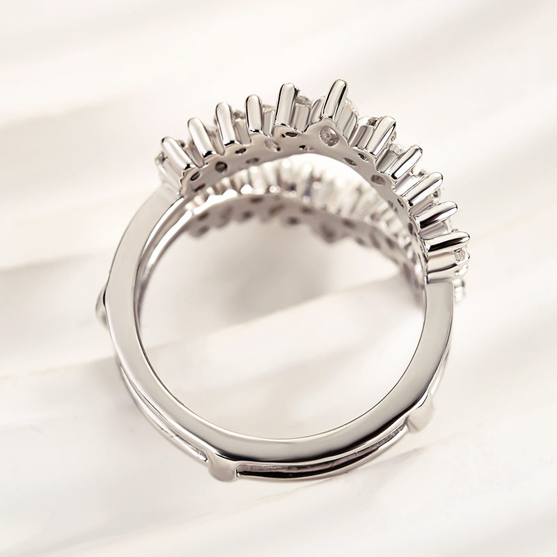 3.0ct Simulated Diamond Wedding Band in Sterling Silver & White Gold