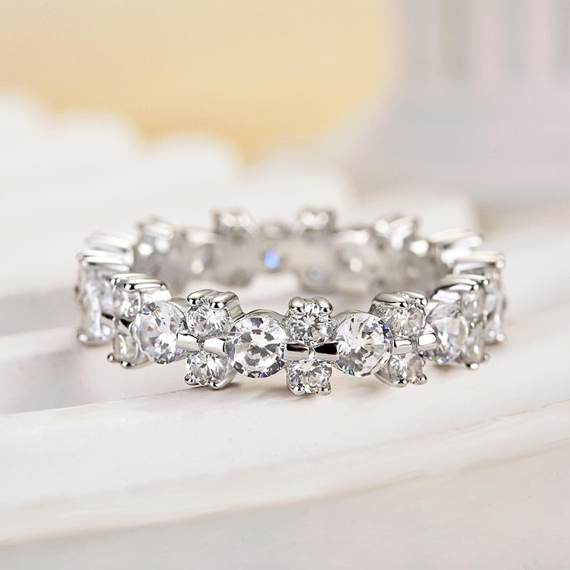2Ct Round Cut Diamond Band 925 Silver White Gold