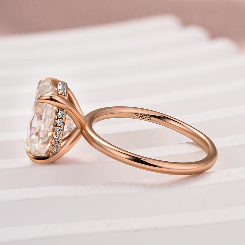 4 Carat Oval Moissanite Ring | 925 Sterling Silver White/Yellow/Rose Gold