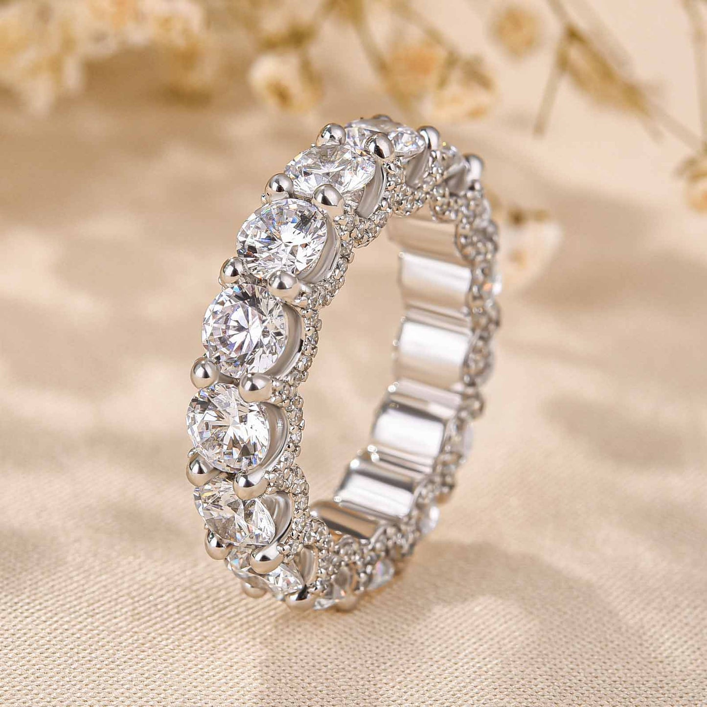 5.0 Carat Simulated Diamond Wedding Band in 925 Silver