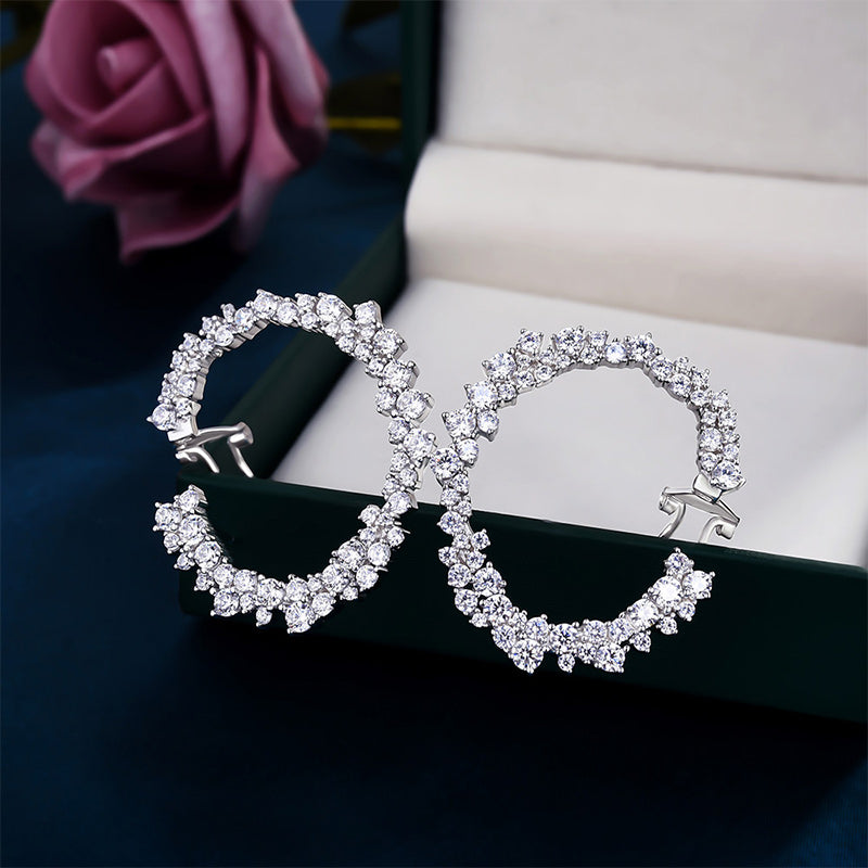 Timeless Round Cut Simulated Diamond Earrings in White Gold Plated