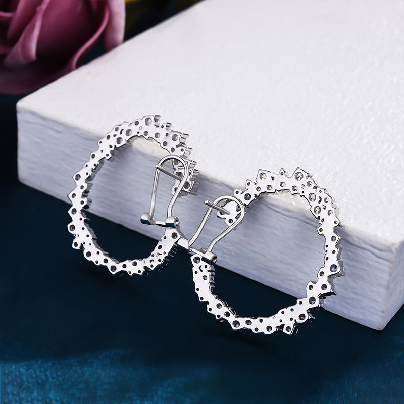 Timeless Round Cut Simulated Diamond Earrings in White Gold Plated
