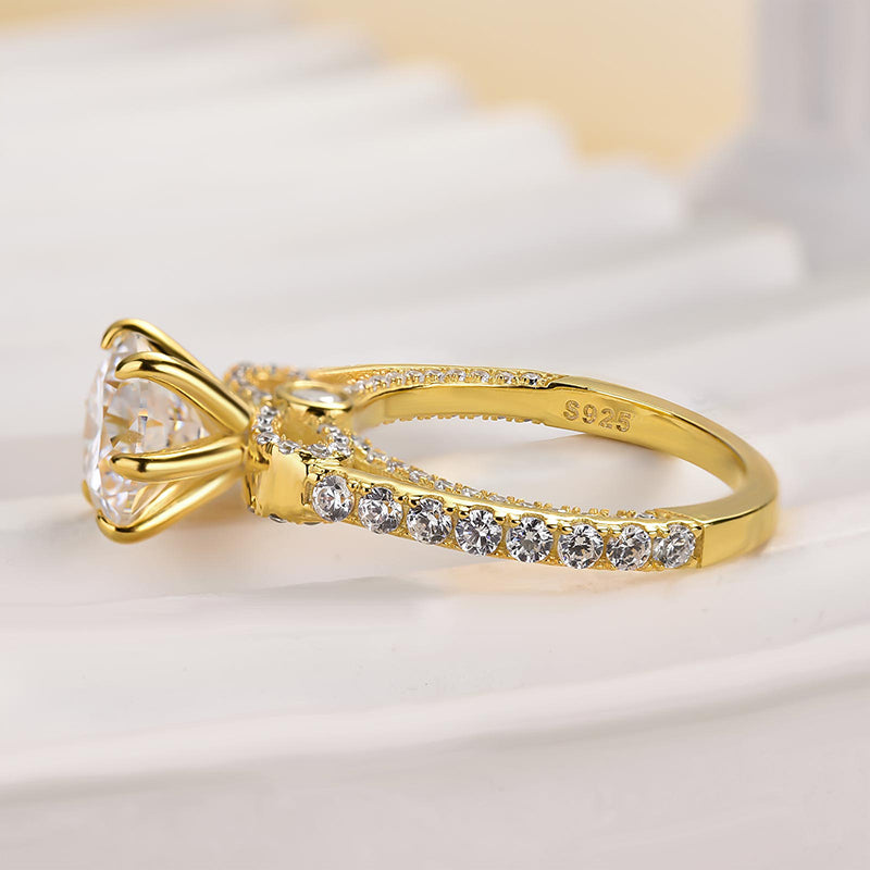2 Carat Round-Cut Moissanite Engagement Ring in Sterling Silver