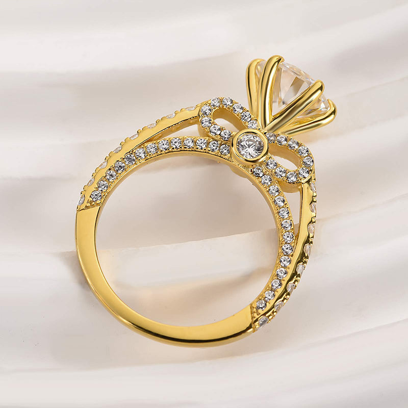 2 Carat Round-Cut Moissanite Engagement Ring in Sterling Silver