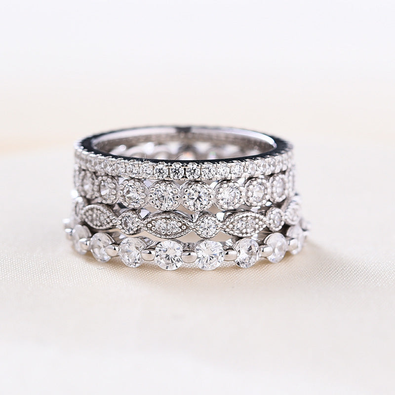 Eternal Sparkle Diamond Band (2.0ct) - Sterling Silver & White Gold