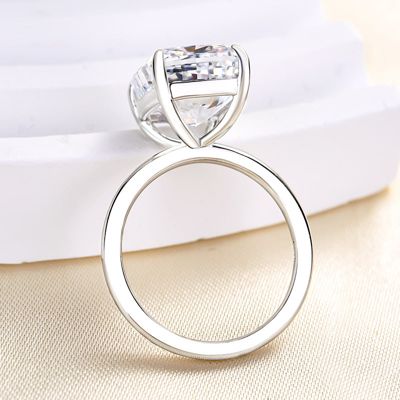 6.0ct Cushion Cut Simulated Diamond Ring - 925 Silver