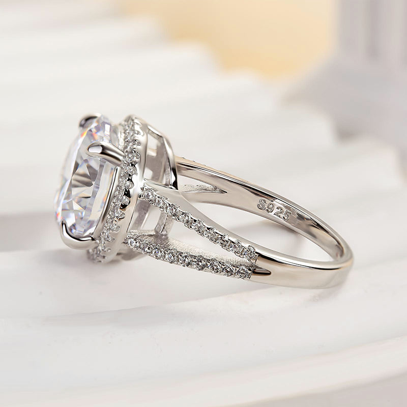 5.0 Carat Round Cut Diamond Halo Ring