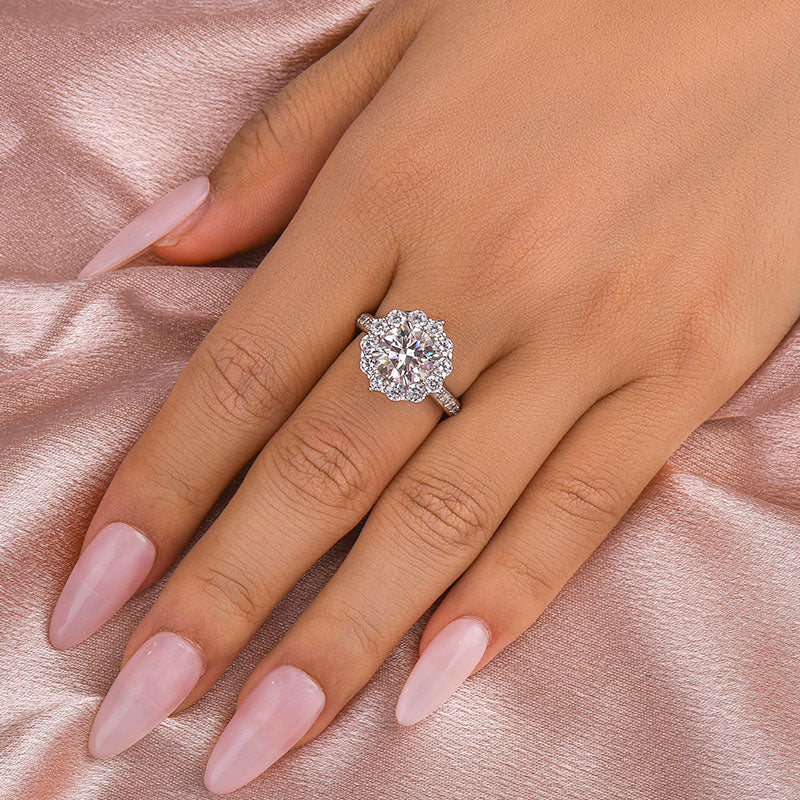2.0ct Round Moissanite Solitaire Ring in White Gold