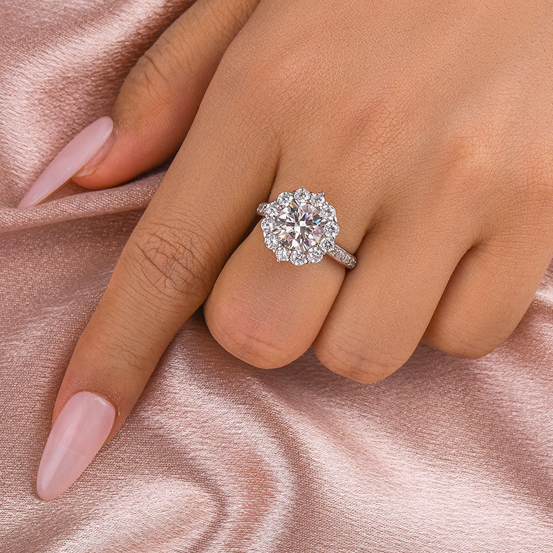 2.0ct Round Moissanite Solitaire Ring in White Gold