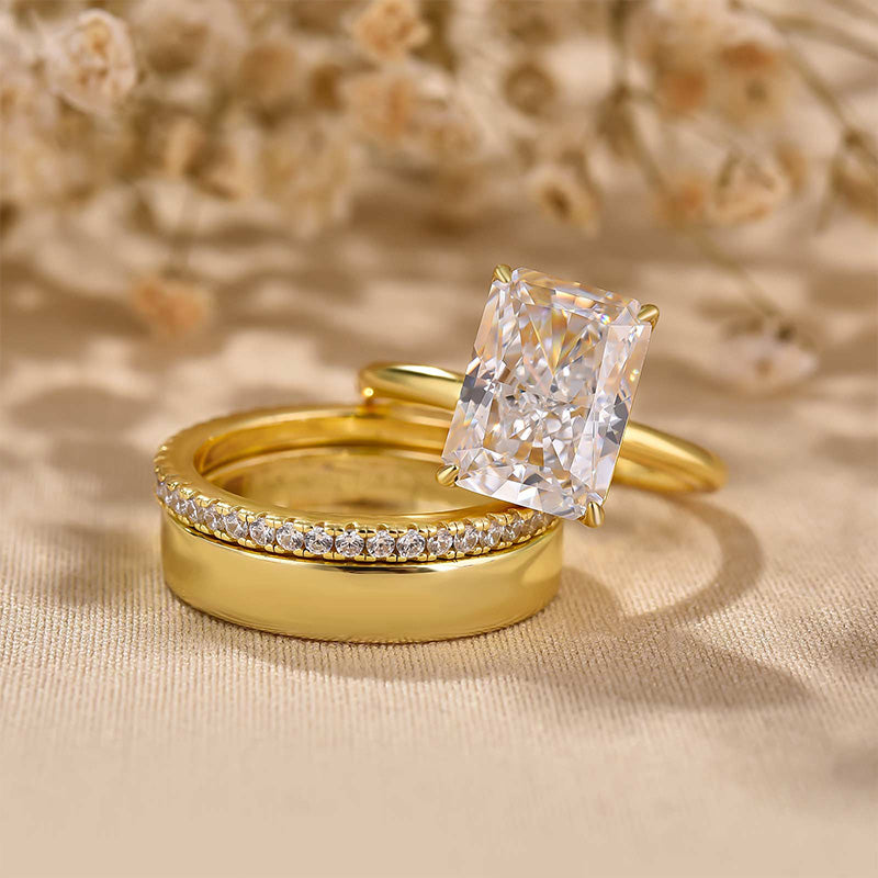 Platinum Accented 4.5ct Radiant Diamond Bridal Set
