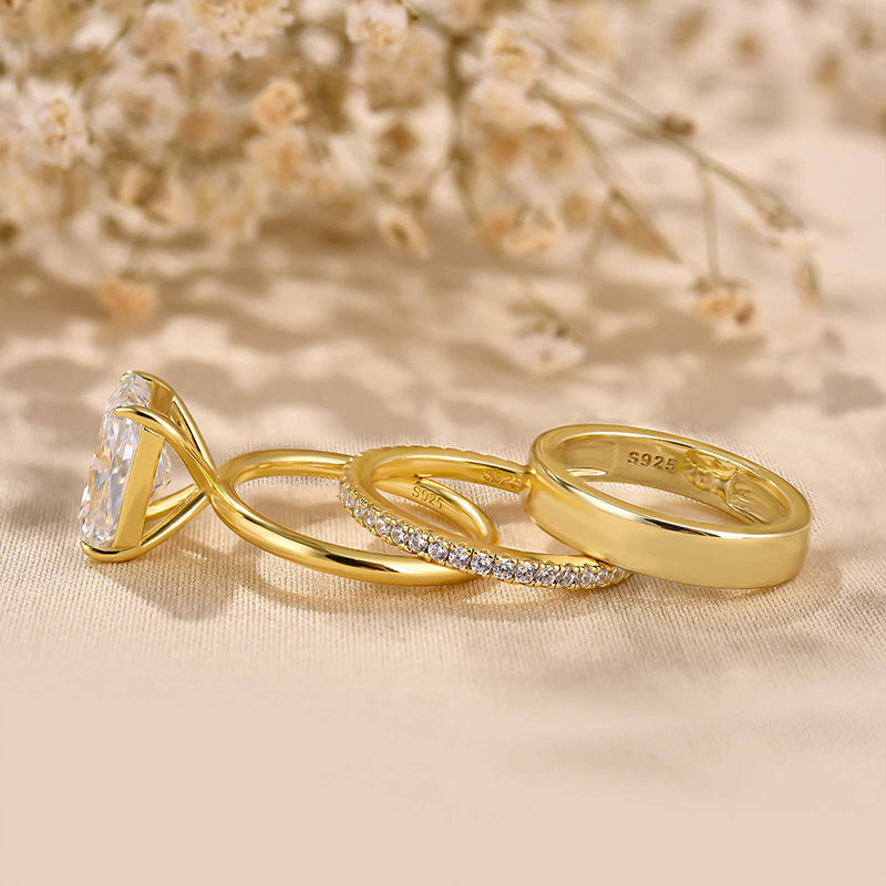 Platinum Accented 4.5ct Radiant Diamond Bridal Set