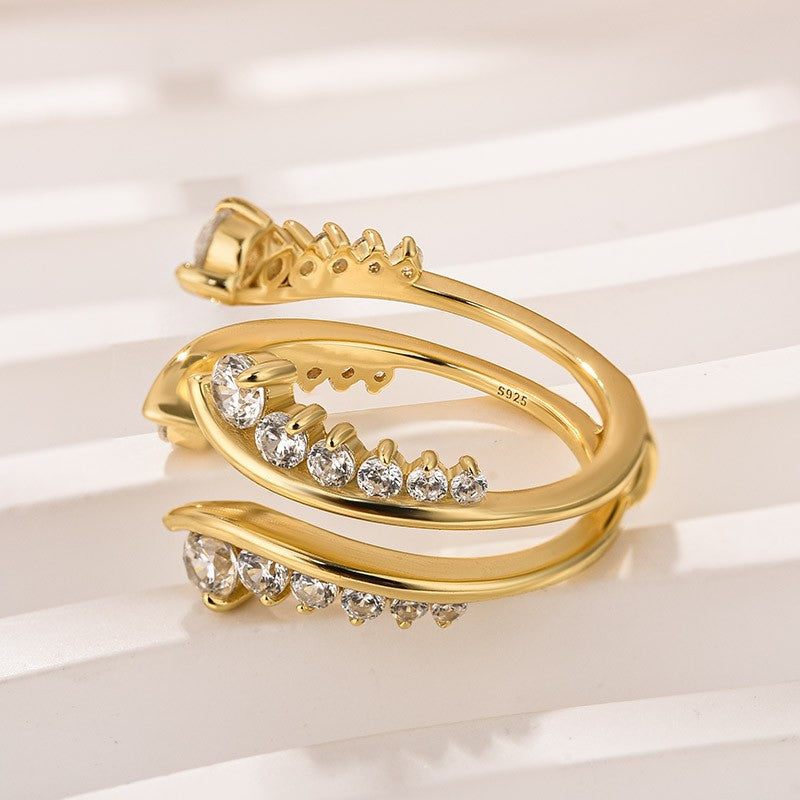 Vintage Vine Gold Wedding Band - 0.9Ct Diamond Insert Ring