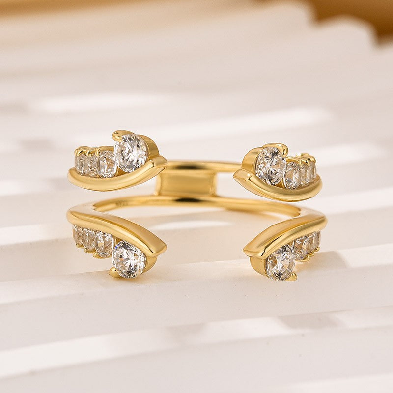 Vintage Vine Gold Wedding Band - 0.9Ct Diamond Insert Ring