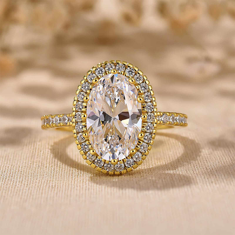 2.5 Carat Oval Cut Diamond Halo Ring