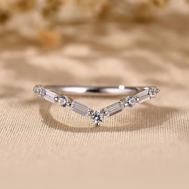 Round & Emerald Cut Simulated Diamond Sterling Silver Ring