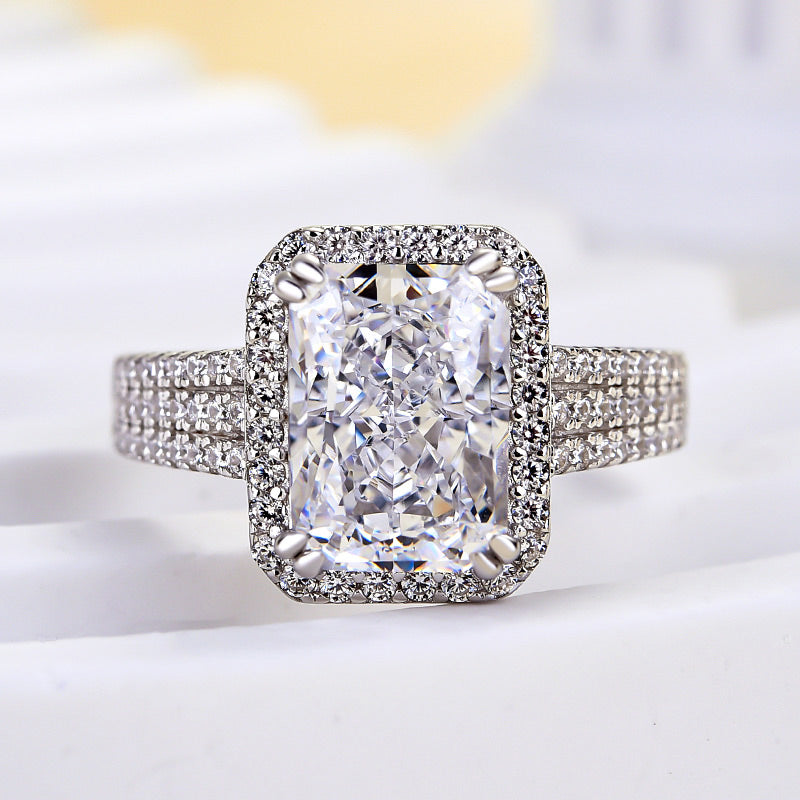 3.5ct Radiant Cut Diamond Split Shank Ring