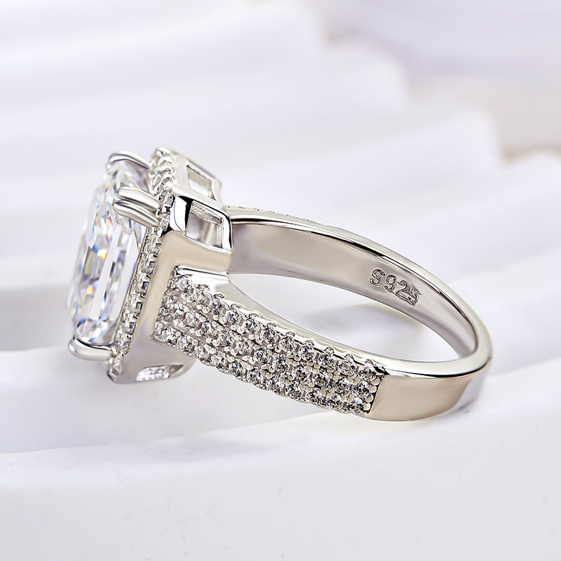 3.5ct Radiant Cut Diamond Split Shank Ring