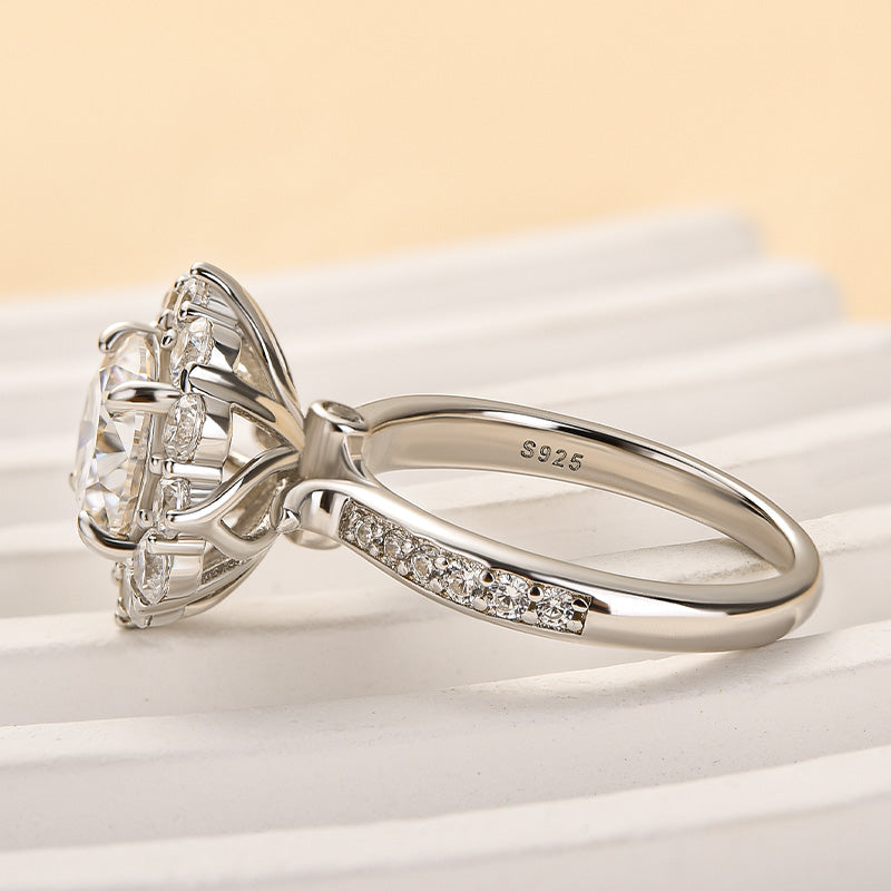 2.0ct Round Moissanite Solitaire Ring in White Gold