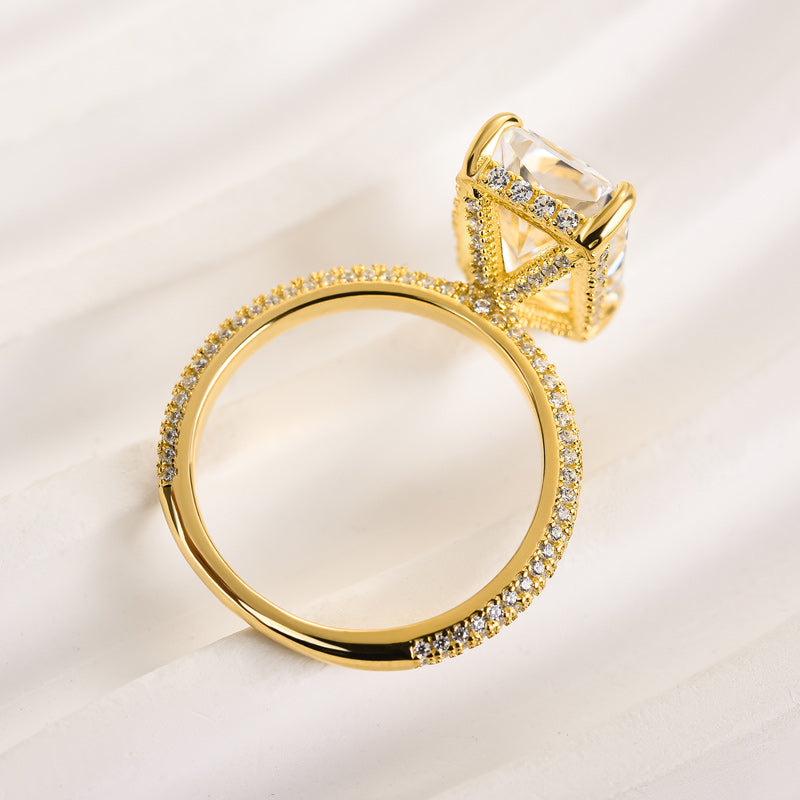 5.0 Carat Elongated Radiant Cut Diamond Ring