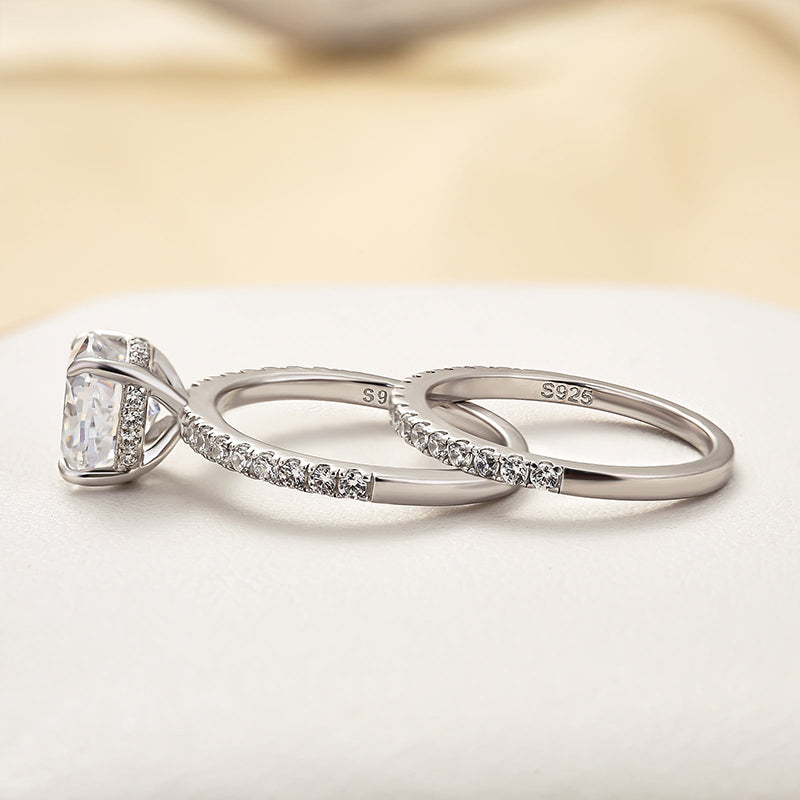 3.0 Carat Sona Simulated Diamond Cushion Cut Wedding Band