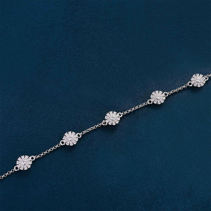 Classic Round-Cut Simulated Diamond Bracelet in White Gold