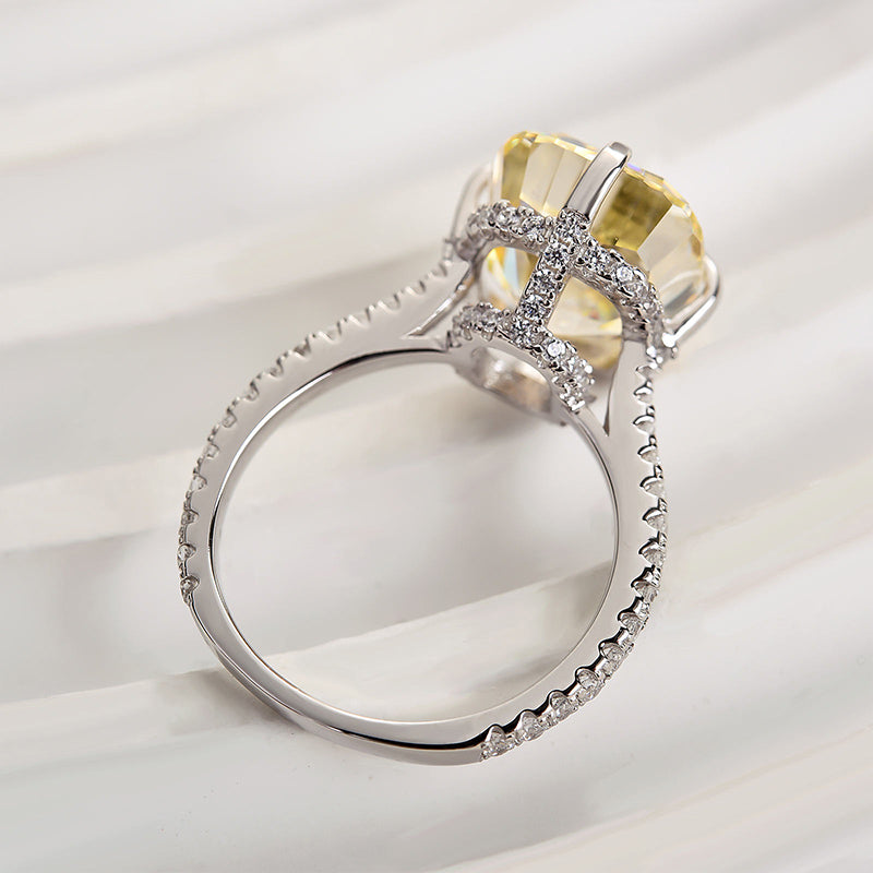 6ct Yellow Sapphire Cushion Cut Statement Ring