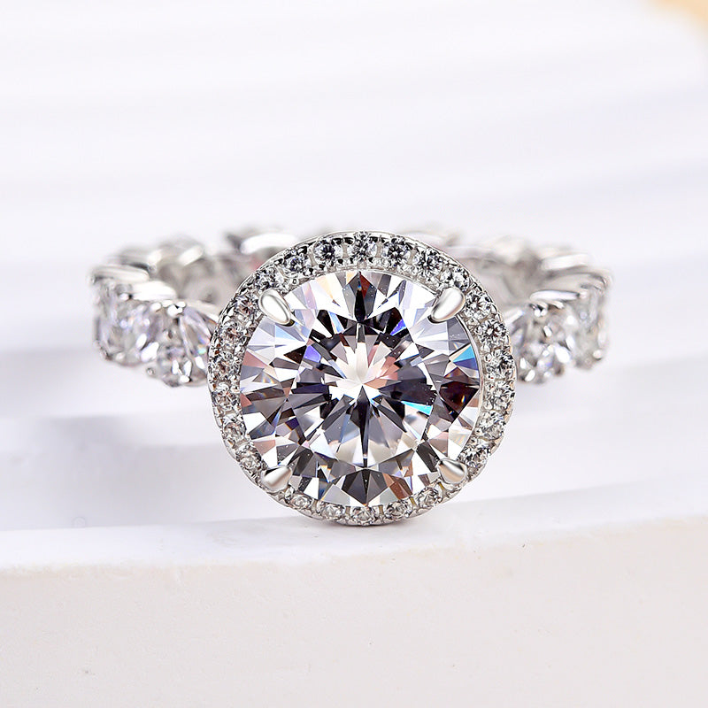 3 Carat Round Cut Halo Engagement Ring White Gold