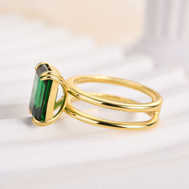 4.5 Carat Emerald Cut Sona Diamond Sterling Silver Ring