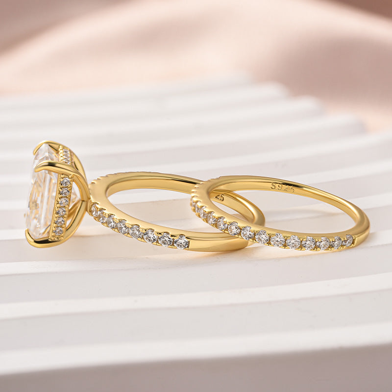 3.5Ct Radiant Cut Moissanite Ring - White/Yellow/Rose Gold Plated