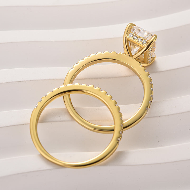 3.5Ct Radiant Cut Moissanite Ring - White/Yellow/Rose Gold Plated