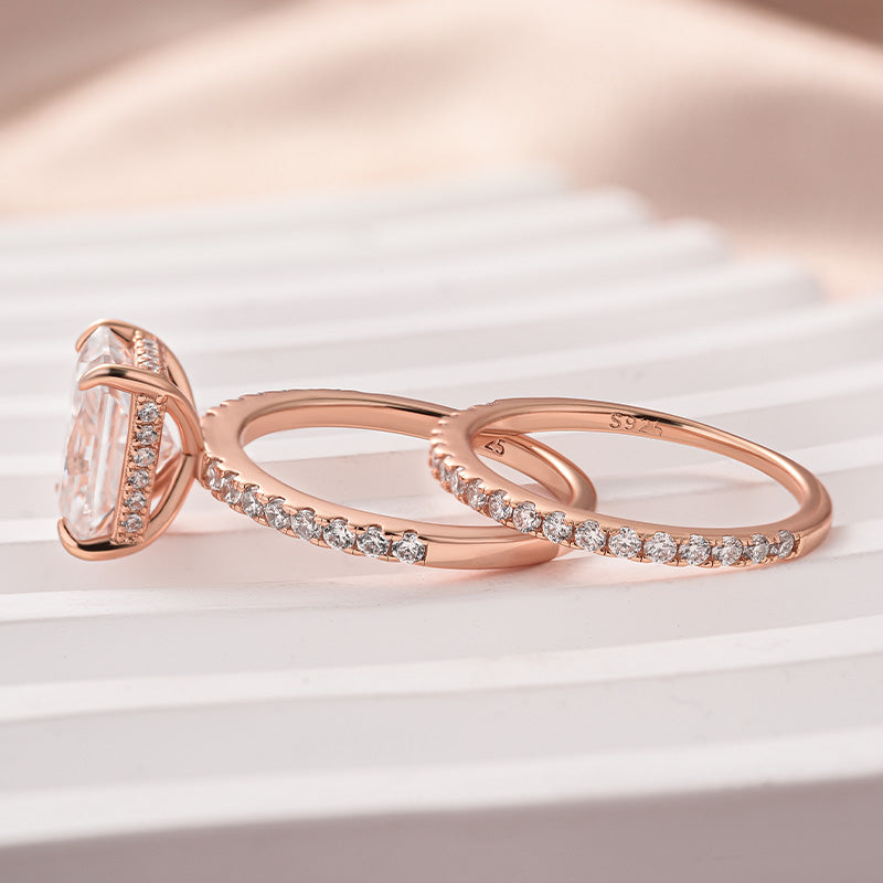3.5Ct Radiant Cut Moissanite Ring - White/Yellow/Rose Gold Plated