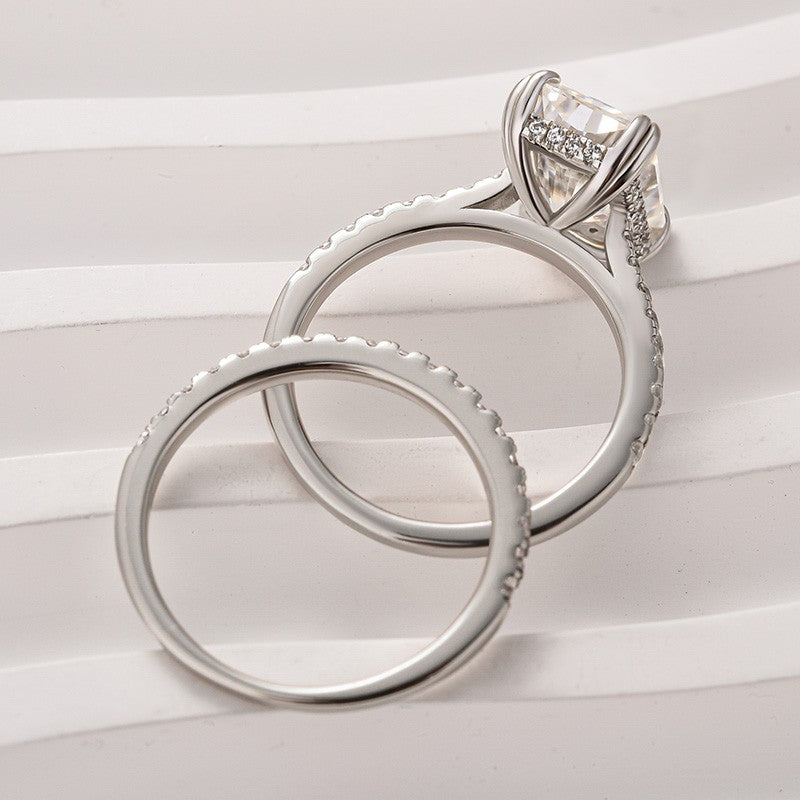 Women's 4.5Ct Radiant Cut Moissanite Wedding Ring in White Gold