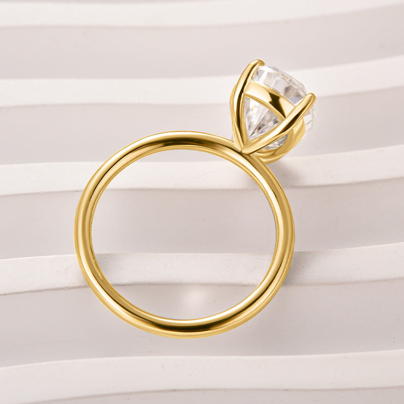 4.0CT Pear Moissanite Ring – 925 Silver 18K Gold Plated