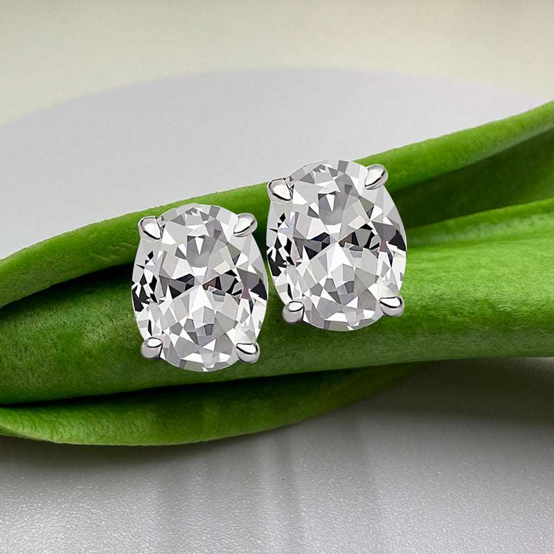 Classic Crushed Ice Cushion Cut3.0CT Women's Stud Earrings In Sterling Silver
