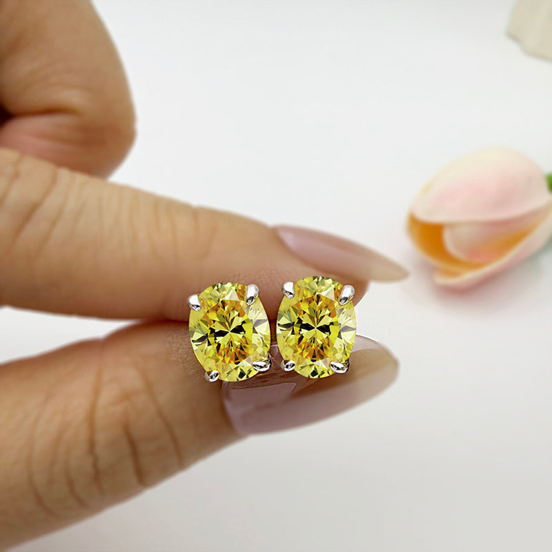 Elegant White Simulated Diamond Earrings in Silver & Gold