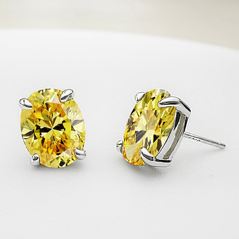 Elegant White Simulated Diamond Earrings in Silver & Gold